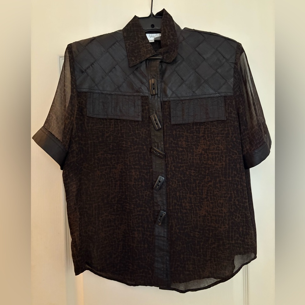 Vera Cristina Black Silk Top with Matching Silk Skirt.